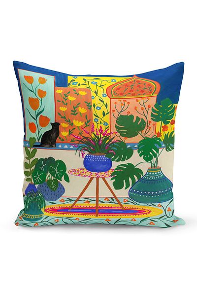 Filamente Ramadan Special Patterned Double Sided Digital Printed Throw Pillow Cover