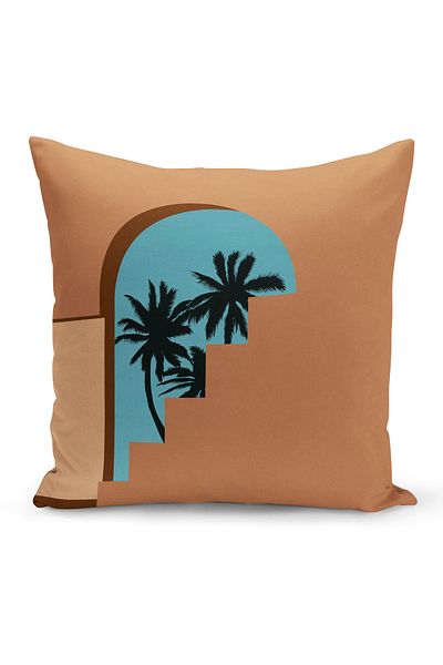 Filamente Ramadan Special Patterned Double Sided Digital Printed Throw Pillow Cover