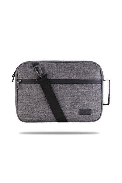 Classone Wsm144 Monza Series، 13-14 بوصة قماش مقاوم للماء وسحاب كمبيوتر محمول، حقيبة كمبيوتر محمول - رمادي خاص