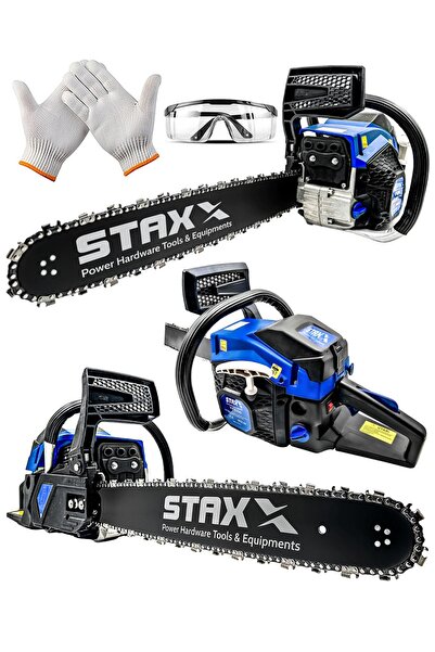 staxx Blue Turbo520 Seri Çift Egzos Ağaç Odun Dal Kesme Makinesi Benzinli Hız...