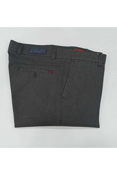 RATEKS Casual Spor Pamuklu Yan Cepli Dokuma Desenli Gri Erkek Pantalonu