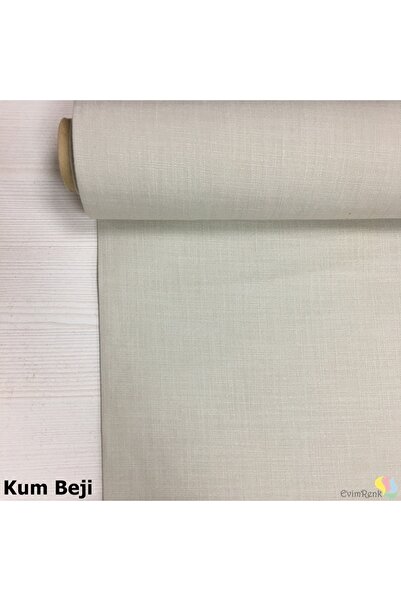 Renk Tekstil 300 Cm Eninde Keten Kumaş Kum Beji
