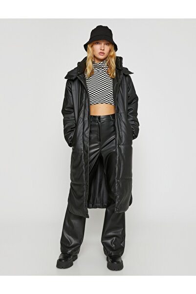 Koton Jachetă pufă lungă cu fermoar cu glugă