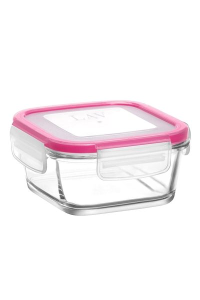 LAV Glass Locked Storage Container Breakfast Frs227 Pink