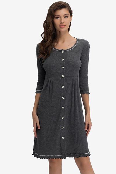 AYYILDIZ 59440 Anthracite Nightgown