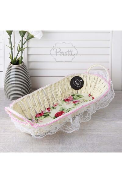 Perotti Dantelli Baton Örgü Ekmek Sepeti 10697