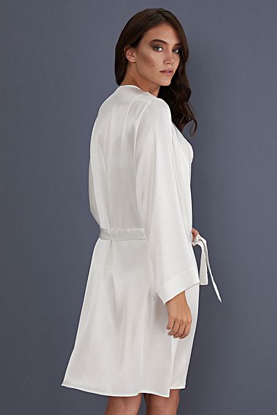 AYYILDIZ 815 Ecru Satin Dressing Gown
