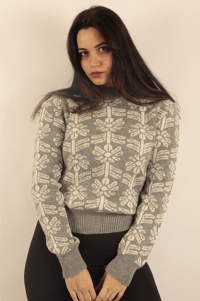 VERA LİFE Pulover de damă din lână cu model cu gât crew