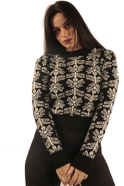 VERA LİFE Pulover de damă din lână cu model cu gât crew