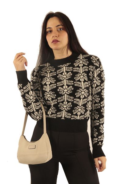 VERA LİFE Pulover de damă din lână cu model cu gât crew