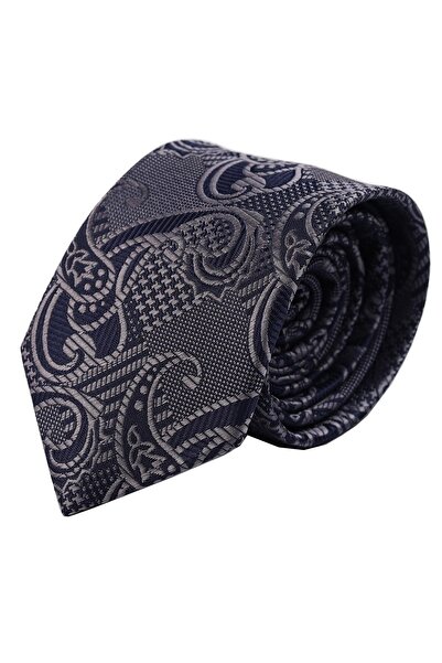 Esgue ربطة عنق بنمط شال مدخن وأزرق داكن