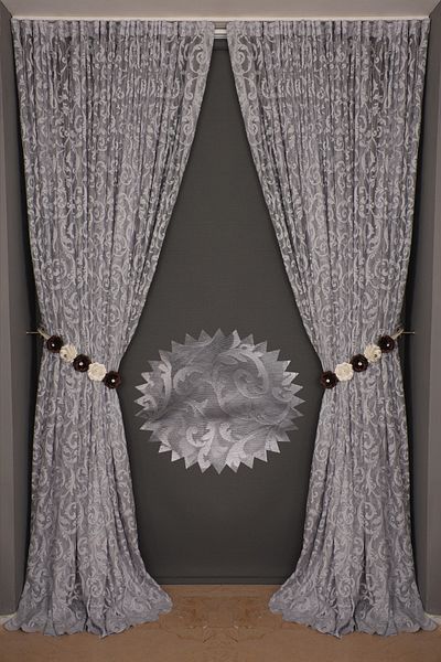 AKÇA TEKSTİL Sultan 2 Gray Color Single Wing Ready Planted Pleated Background Curtain 300*260 Cm