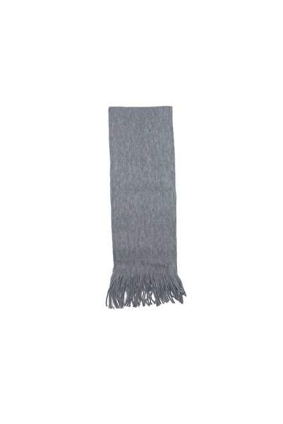 nazipek Düz Renk Pamuklu Örme Gri Atkı Kaşkol 190 Cm