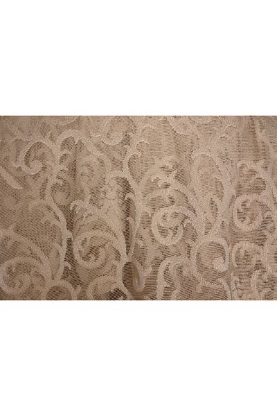 AKÇA TEKSTİL Shawl Mink Color Single Wing Ready Made Planted Pleated Background Curtain 300*260 Cm