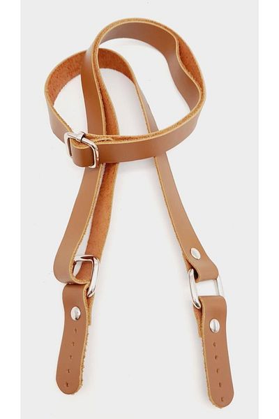 angel çanta aksesuar Πραγματικό δέρμα Milk Brown 2x130 cm Ρυθμιζόμενη λαβή τσάντας από ασημί μέταλλο