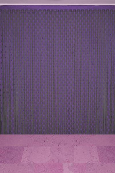 AKÇA TEKSTİL Purple Colored Polka Dot Model - Rope Curtain, Buttoned Ready