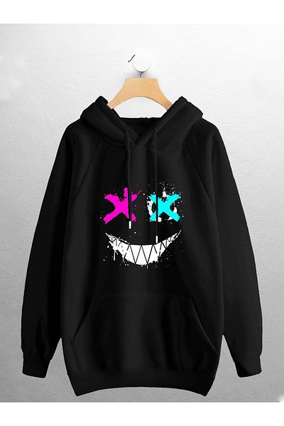 CANDEL Φούτερ Xox Unisex Smile με μοτίβο Oversize με κουκούλα