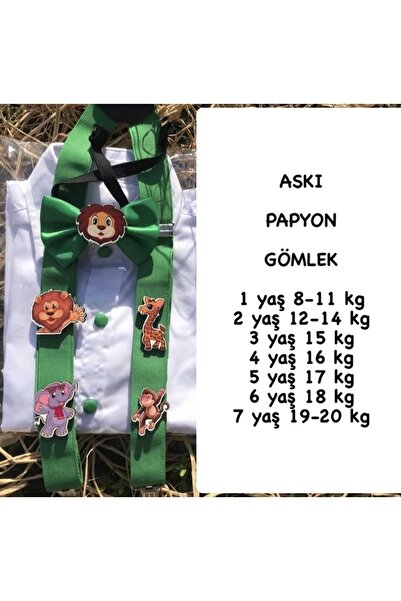 MFS Yeşil Askı Papyon Pantolon Uzun Kol Gömlek