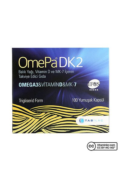 Omepa Dk2 Omega 3 Vitamin D Mk-7 - 100 Capsules