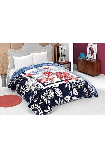 MİNK Solana 986 Blue King Size Luxury Blanket - 220x240