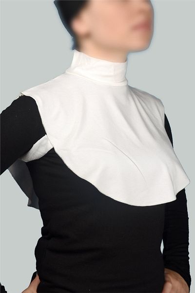 Altobeh Plain Turtleneck Throated Combed Cotton Hijab Neck Collar - Ecru