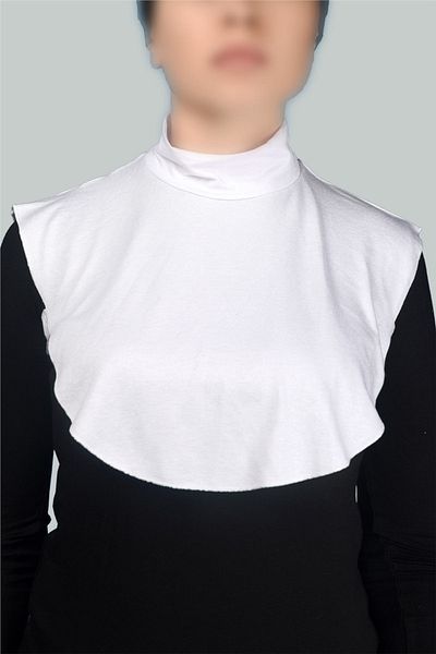 Altobeh Guler de gât hijab din bumbac pieptănat cu gâtul simplu - alb
