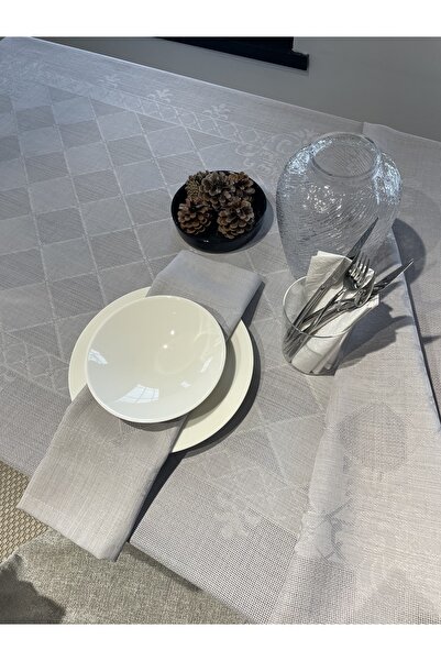 LUFA HOME Keten Efektli Kumaş Peçete 4'lü