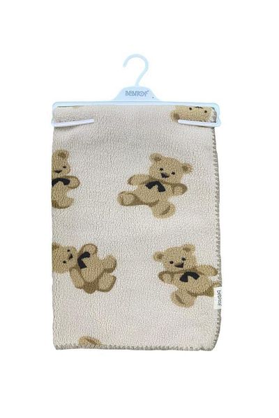 Bebitof 95076 Model Bear Patterned Wellsoft Baby Blanket