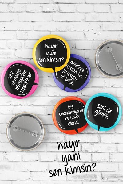 Varyant Duvar Yazıları - Mesajlı - Eğlenceli - Iğneli Rozet - Broş - Yaka - Ç...