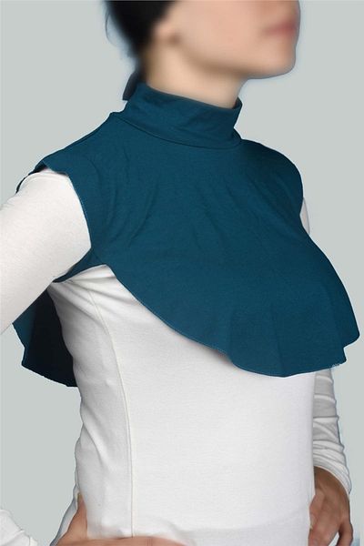 Altobeh Guler de gât hijab din bumbac pieptănat cu gât uni - Culoare Petrol