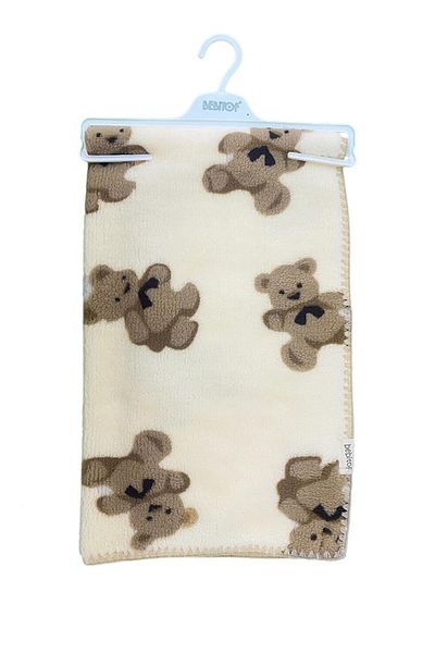 Bebitof 95076 Bear Patterned Wellsoft Baby Blanket