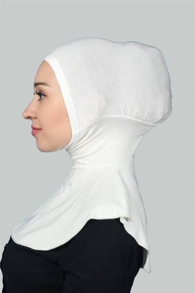 Altobeh Kadın Tesettür Pratik Boyunluklu Hijab - Sporcu Bone - Ekru