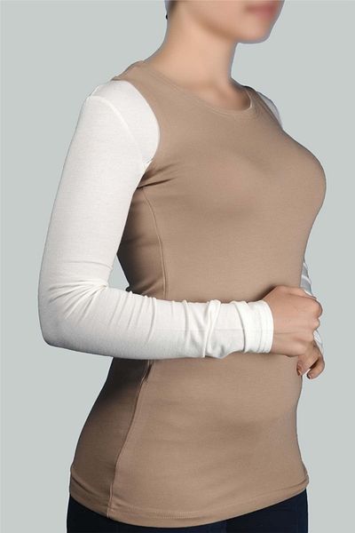 Altobeh Γυναικείο κορμάκι Zero Sleeve Crew Neck Lycra Combed Cotton - Σκούρο Μπεζ
