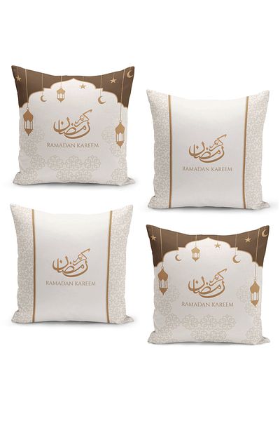 Filamente Set de 4 huse de pernă Ramadan cu model special imprimat digital pe două fețe