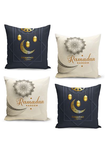 Filamente Set de 4 huse de pernă Ramadan cu model special imprimat digital pe două fețe