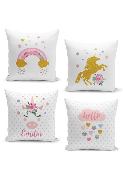Filamente Set de 4 huse de pernă pentru copii, imprimate digital