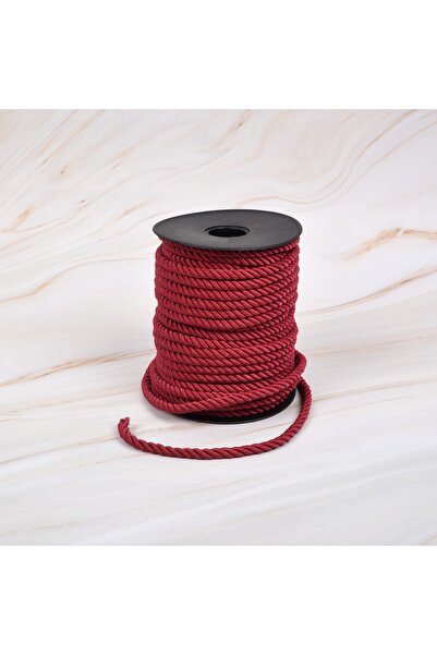 myrope Bükümlü Kordon 50 Metre Halat Ip 6mm Renge Renk Bordo Renk