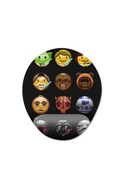Pixxa نموذج لوحة ماوس يدعم المعصم من Star Wars Emoji - 1 بيضاوي