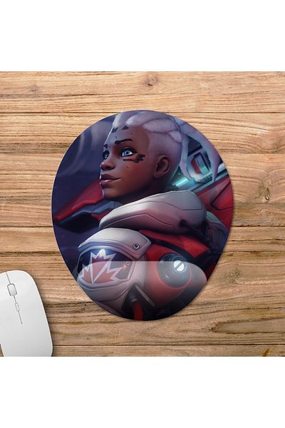 Pixxa Overwatch 2 - موديل لوحة ماوس سوجورن مع مسند للمعصم - 1 بيضاوي