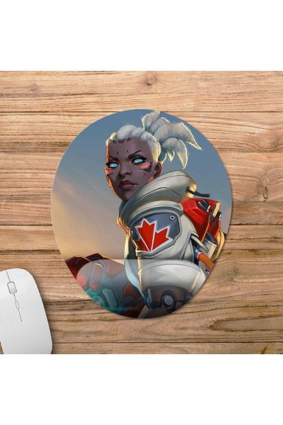 Pixxa Overwatch 2 - موديل لوحة الماوس المدعومة للمعصم من Sojourn - 3 بيضاوي