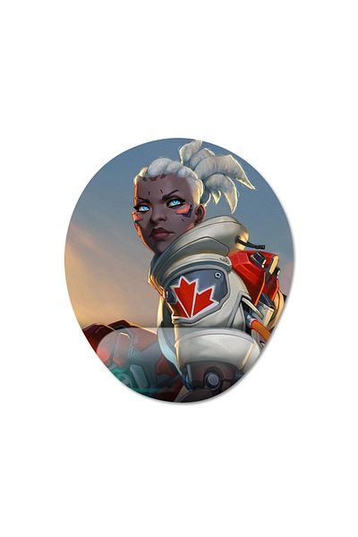 Pixxa Overwatch 2 - موديل لوحة الماوس المدعومة للمعصم من Sojourn - 3 بيضاوي