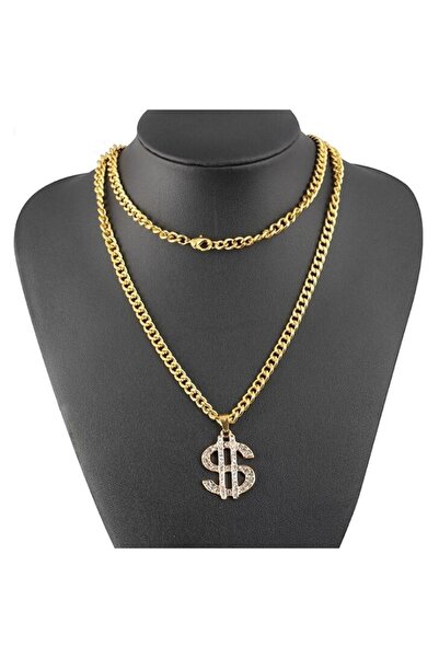 Schulzz Hip Hop Rap Thug Life Gangster Sarı Dolar Kolye Zinciri