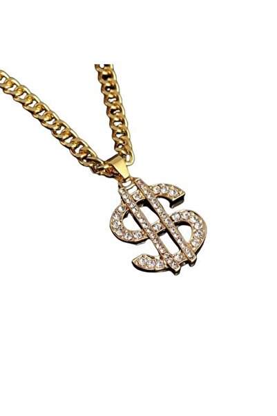 Schulzz Hip Hop Rap Thug Life Gangster Sarı Dolar Kolye Zinciri