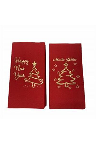 kidspartim مجموعة مناديل رأس السنة الحمراء مكونة من قطعتين