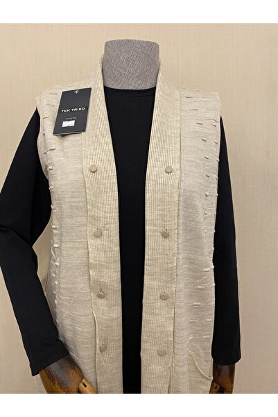 TEK Stylish Buttoned Knitwear Youth Vest / Stone