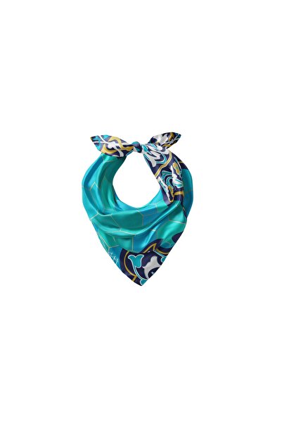 ipekevi Πράσινο μαντήλι από σατέν μετάξι μοντέλο 02