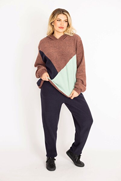 Şans Plus Size Sweatsuit Set - Multi-color - Regular fit