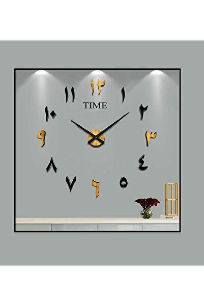 MİNAY HOME 3d Duvar Saati Arapça ???? Rakamlar Özel Tasarım Duvar Saati ( Pat...