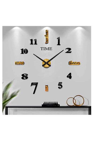 MİNAY HOME 3d Duvar Saati Latin-modern Rakamlar Özel Tasarım Duvar Saati ( Pa...
