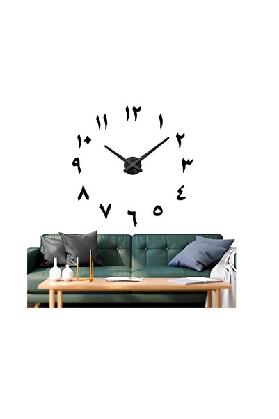MİNAY HOME 3d Duvar Saati Arapça ???? Rakamlar Özel Tasarım Duvar Saati